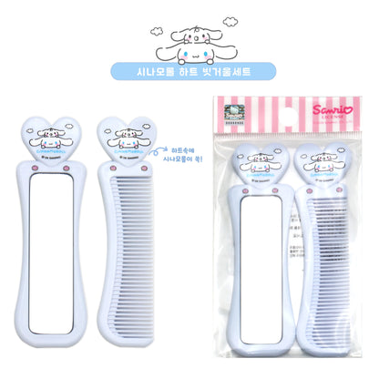CN HEART BRUSH MIRROR SET