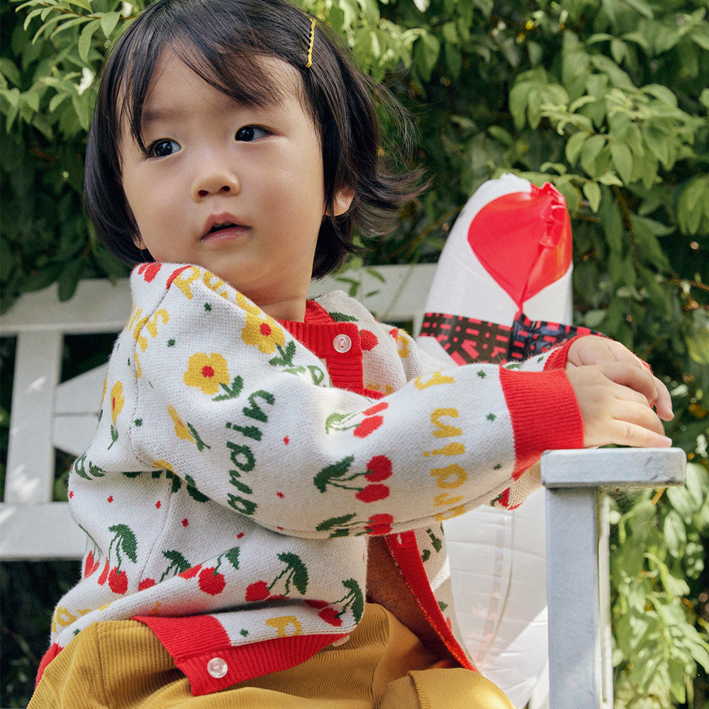 [PREORDER] LITTLE FORET RED KNIT CARDIGAN