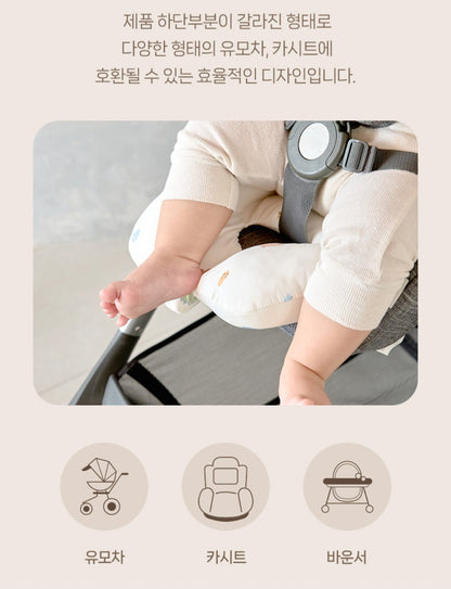 CREAM BEAR STROLLER PADDING SET