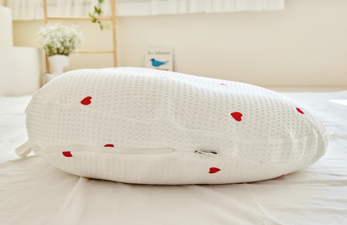 HEART WAFFLE AIR MESH BABY CUSHION